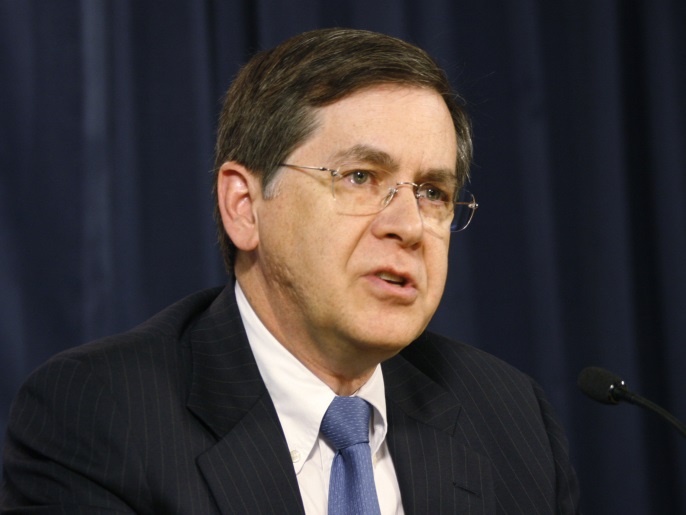 046d786b-b94a-4526-9648-2af63df1dca3 BAGHDAD - JUNE 10: Ambassador David M. Satterfield, Senior Advisor to the Secretary of State and Special Coordinator for Iraq, speaks during a press conference June 10, 2008 in the 'Green Zone' of Baghdad, Iraq. Satterfield said that a security agreement between the Government of the United States and the Iraqi government should be complete by the end of July. (Photo by Mohammed Jalil-Pool/Getty Images)