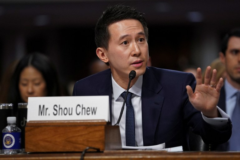 committee-hearing-7-1706797945 TikTok's CEO Shou Zi Chew testifies during the Senate Judiciary Committee hearing on online child sexual exploitation, at the U.S. Capitol, in Washington, U.S., January 31, 2024. REUTERS/Nathan Howard