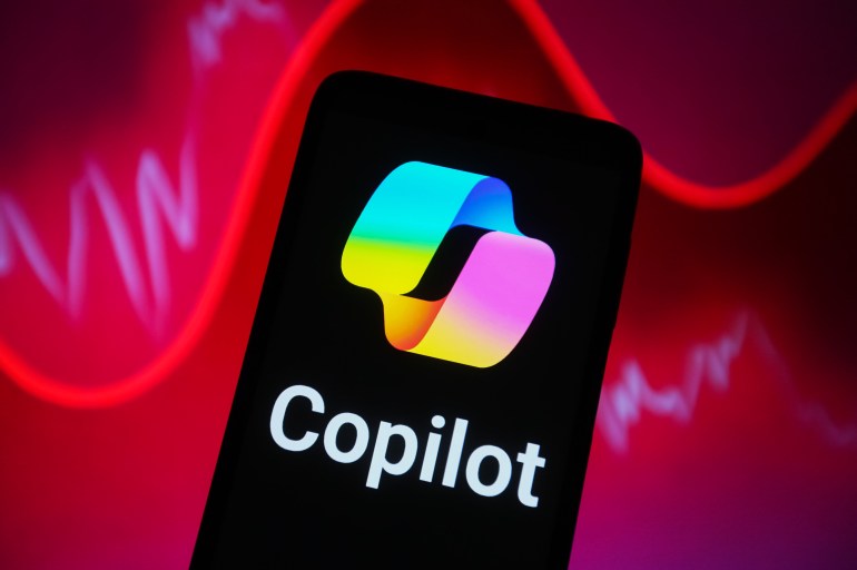 gettyimages-1884511854-1704194148 UKRAINE - 2023/12/29: In this photo illustration, Microsoft Copilot AI logo is seen on a smartphone screen. (Photo Illustration by Pavlo Gonchar/SOPA Images/LightRocket via Getty Images)