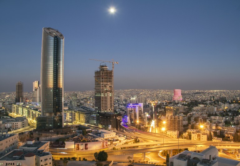 shutterstock_442376623 the new downtown of Amman abdali area - Jordan Amman city - View of modern buildings in Amman at night
