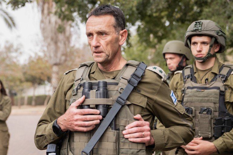 رئيس هيئة أركان الجيش الإسرائيلي، هرتسي هاليفي: تلقينا ضربة موجعة وأنا أتحمل المسؤولية- تصوير المتحدث العسكري باسم جيش الاحتلال عممها على وسائل الإعلام للاستعمال الحر