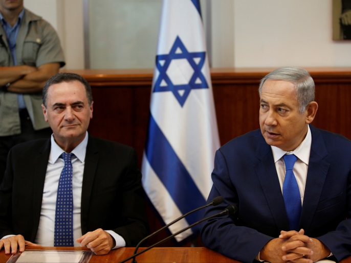 fce7f0d2-750c-4549-949d-98e779a70ba7 Israel's Prime Minister Benjamin Netanyahu (R) and Transportation Minister Yisrael Katz attend the weekly cabinet meeting in Jerusalem September 4, 2016. REUTERS/Ronen zvulun
