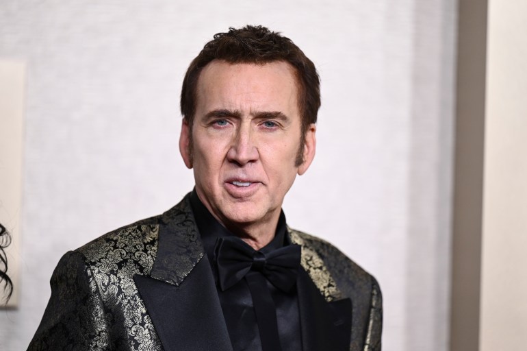 Nicolas Cage at the 81st Golden Globe Awards held at the Beverly Hilton Hotel on January 7, 2024 in Beverly Hills, California. (Photo by Gilbert Flores/Golden Globes 2024/Golden Globes 2024 via Getty Images)