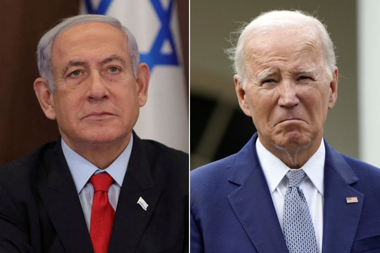 untitled-2-1705692604 كومبو يضم الرئيس الأميركي جو بايدن ورئيس الوزراء الإسرائيلي بنيامين نتنياهو