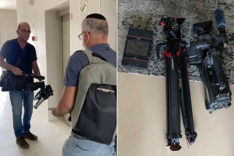 untitled-2-1716302206-1 AP video equipment is laid on the floor of an apartment block in Sderot, Southern Israel, shortly before it was seized by Israeli officials, Tuesday, May 21, 2024. Israeli officials seized the camera and broadcasting equipment belonging to The Associated Press in southern Israel on Tuesday, accusing the news organization of violating the country's new ban on Al Jazeera. Shortly before the equipment was seized, it was broadcasting a general view of northern Gaza. (AP Photo/Josphat Kasire)