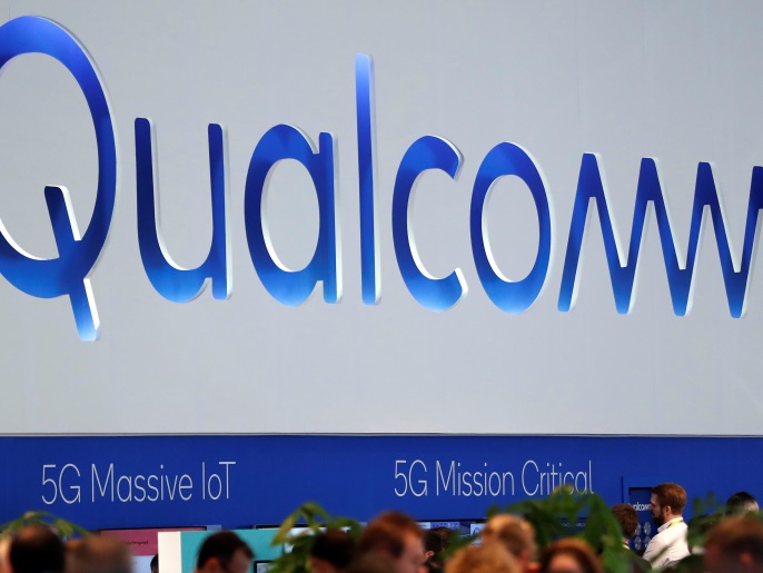 3bb50478-7d1b-4f9f-90a1-46727e829414 The logo of Qualcomm is seen during the Mobile World Congress in Barcelona, Spain February 27, 2018. REUTERS/Yves Herman