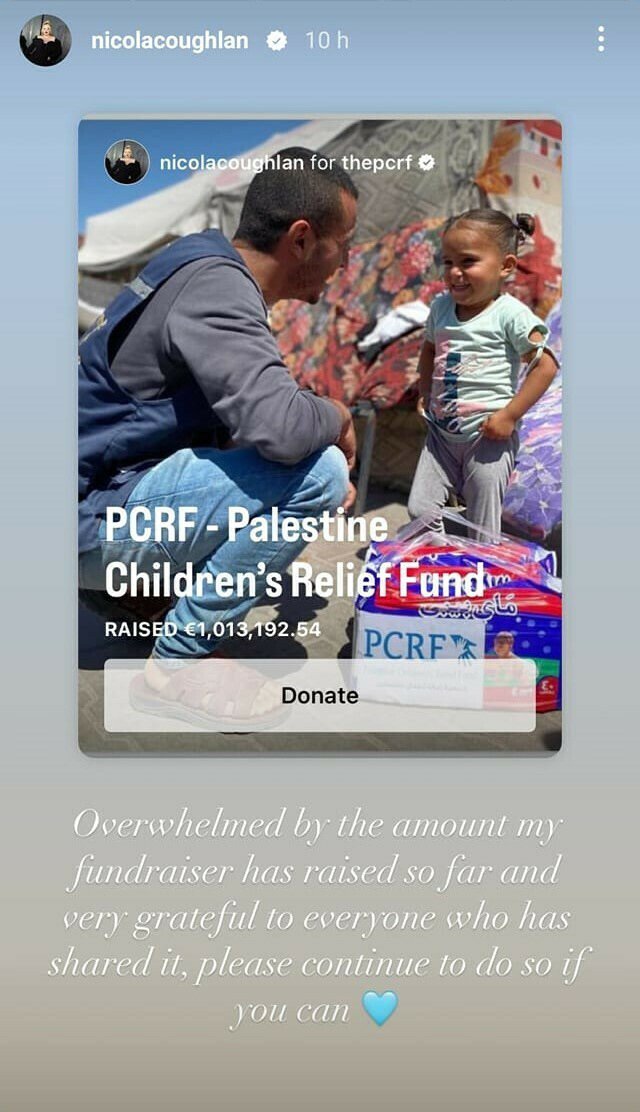 بطلة "بريدجيرتون" الآيرلندية نيكولا كوغلان تجمع 1.2 مليون دولار لأطفال غزة