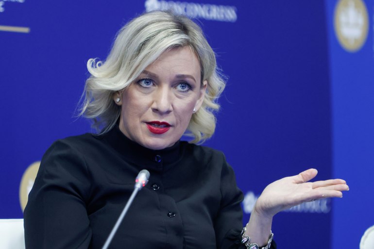 r Russia's Foreign Ministry spokeswoman Maria Zakharova speaks during a session of the St. Petersburg International Economic Forum (SPIEF) in Saint Petersburg, Russia June 16, 2022. REUTERS/Maxim Shemetov