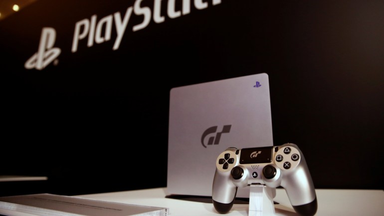 cad55d3d-8cf7-4062-8704-ef6ac3eb16a7 PlayStation 4 Gran Turismo Sport Limited Edition is displayed at PlayStation press conference in Tokyo, Japan September 19, 2017. REUTERS/Kim Kyung-Hoon