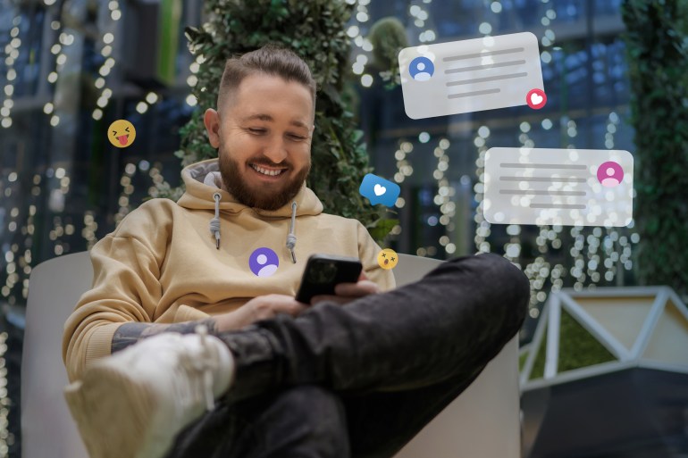 gettyimages-1631981746-1721229305 Virtual communication, human connections, wireless technologies, community, interests sharing concept. Online forum, gaming platforms, social apps imitation.