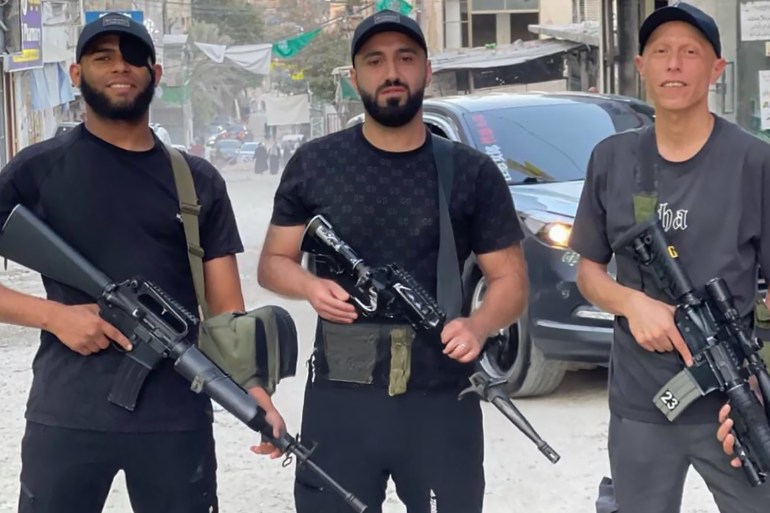 المقاومون الثلاث الذين اغتلاهم الاحتلال فجر اليوم بمخيم طولكرم-من اليمين محمد بديع ومحمد عوض واشرف نافع- مواقع التواصل- الضفة الغربية- مخيم طولكرم https://x.com/SalemRopp/status/1815610122762391853