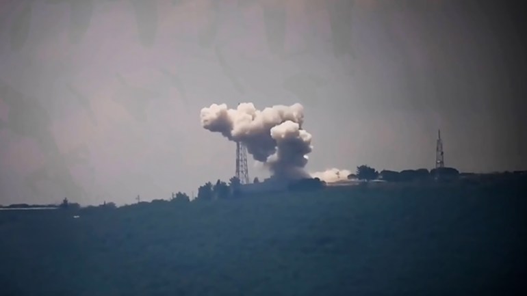 حزب الله يستهدف مقر قيادة في ثكنة برانيت بصواريخ "بركان" الثقيلة - حساب تليغرام الخاص بحزب الله