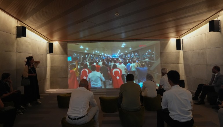v-4-1721030160 ISTANBUL, TURKIYE - JULY 14: Foreign press members from different countries visit Memory 15 July Museum within an event, organized by Turkish Presidential Communications Directorate, ahead of 15th July Democracy and National Unity Day in Istanbul, Turkiye on July 14, 2024. ( Esra Bilgin - Anadolu Agency )