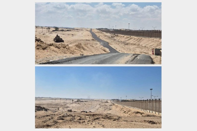 صورة نشرها الصحفي الاسرائيلي آميت سيجال يظهر فيها الطريق الذي تم شقه الاحتلال الاسرائيلي على طول محور فيلاديلفيا