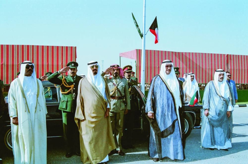 المغفور لهم الأمير الوالد سعد العبدالله وخادم الحرمين الملك عبدالله بن عبدالعزيز والشيخ سالم العلي