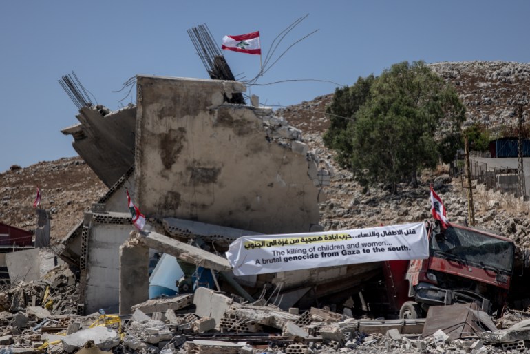 Specter Of Regional War Looms Over Lebanon NABATIEH, LEBANON - AUGUST 18: Rubble of a factory destroyed by an Israeli airstrike on August 17, that killed ten Syrian nationals is seen on August 18, 2024 in Nabatieh, Lebanon. The recent assassination of a Hezbollah military commander in Lebanon, as well as the killing of the political leader of Hamas in Iran, has heightened concerns of a wider regional war between Israel and Iran-backed enemies like Hezbollah. Israel and Hezbollah have traded regular cross-border fire since Oct. 7, although both sides have seemed to calculate their attacks to avoid all-out war. (Photo by Chris McGrath/Getty Images) DATE 18/08/2024 SIZE 6997 x 4667 Country Lebanon SOURCE Getty Images/Chris McGrath