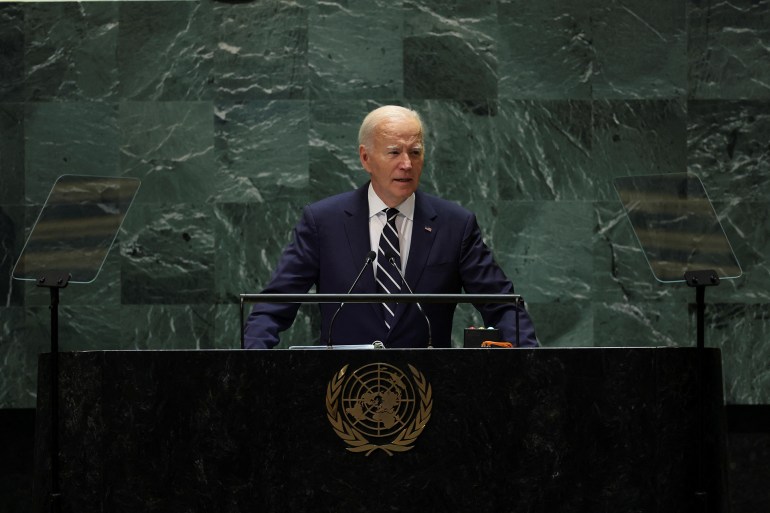 d8b1d988d98ad8aad8b1d8b2-d986d98ad9882-1727189430-1 U.S. President Joe Biden addresses the 79th United Nations General Assembly at U.N. headquarters in New York, U.S., September 24, 2024. REUTERS/Mike Segar