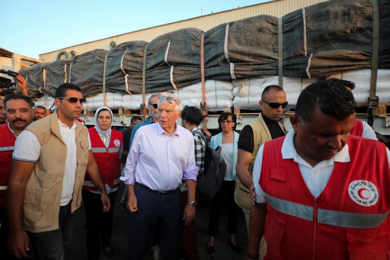 d98ad8a8d98ad8a8d98ad8a8d98ad8a8d98ad8a81-1725898491 EU High Representative for Foreign Affairs and Security Policy Josep Borrell visits Egyptian Red Crescent aid storage facilities, amid the ongoing conflict between Israel and Hamas, in Al Arish, Egypt September 9, 2024. REUTERS/Mohamed Abd El Ghany