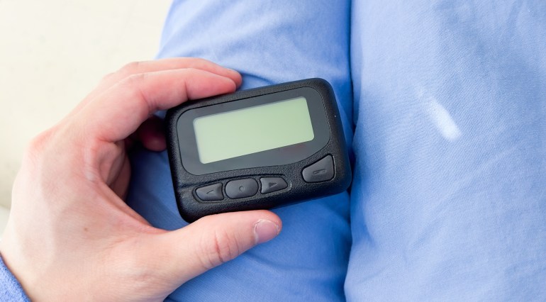 Pager is a small wireless device that receives and displays numeric or text messages, symbolizing the era of ...