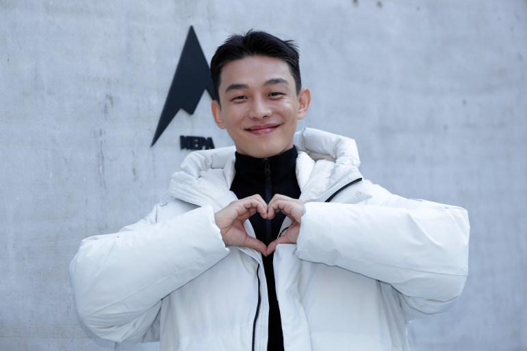 SEOUL, SOUTH KOREA - OCTOBER 28: South Korean actor Yoo Ah-In attends the photocall for the NEPA 'Airgram Thermo' unexpected gallery pop-up store open on October 28, 2022 in Seoul, South Korea. (Photo by Han Myung-Gu/WireImage)