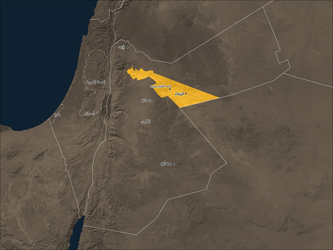 07537b37-7bba-477f-b895-f3f081a6ac53 خارطة توضح قاعدة الأرزق في الأردن