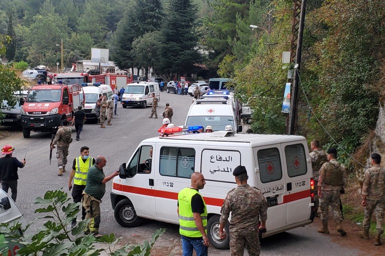 aitou3-1728988775 ZGHARTA, LEBANON - OCTOBER 14: Lebanese emergency teams, soldiers and civilians conduct a search and rescue operations after Israeli airstrikes on village of Aitou in the predominantly Christian city of Zgharta on October 14, 2024 in Zgharta, Lebanon. While many people were reported to have died in the air strikes carried out by the Israeli army, heavy damage occurred to structures, buildings and vehicles in the region. (Photo by Ahmad Said/Anadolu via Getty Images)