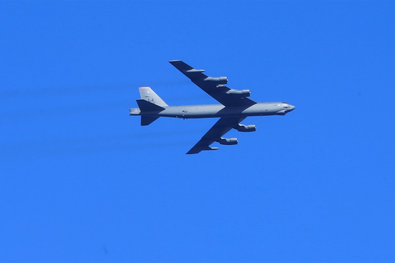 6565ssia-usa-bomber-copy U.S. Air Force B-52 bomber flies during the annual recurring multinational, maritime-focused NATO exercise BALTOPS 2017 near Ventspils, Latvia June 6, 2017. REUTERS/Ints Kalnins