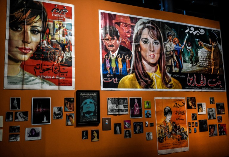 d984d8a8-1-1732187097 An area is dedicated to the Lebanese singer Fairuz, as part of the 'Divas' exhibition at the Arab World Institute (IMA)in Paris on August 19, 2021. (Photo by STEPHANE DE SAKUTIN / AFP)