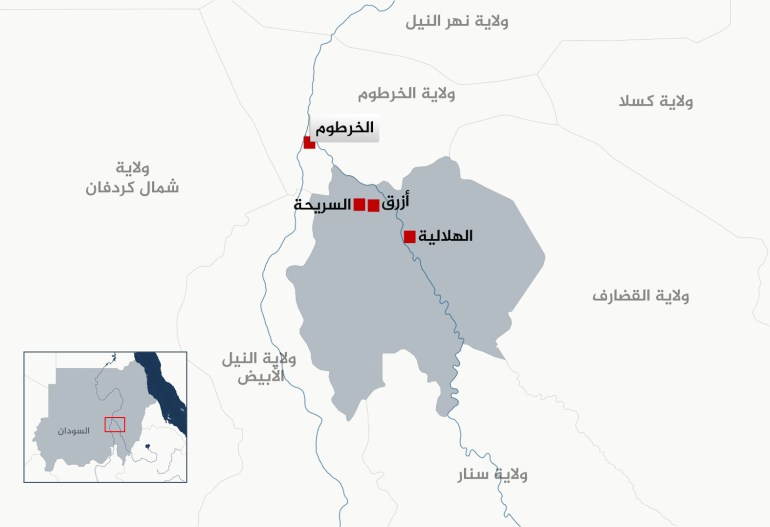 خريطة ولاية الجزيرة - الهلالية
