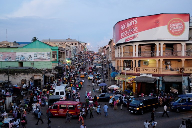 dfdfd3-1719246401 Adum market is seen at nightfall in Kumasi, Ghana, July 22, 2019. This central business district of Kumasi is the hub for trade that supplies the hinterlands and northern parts of Ghana with goods from the south. REUTERS/Francis Kokoroko SEARCH "SLAVERY JOURNEY" FOR THIS STORY. SEARCH "WIDER IMAGE" FOR ALL STORIES.