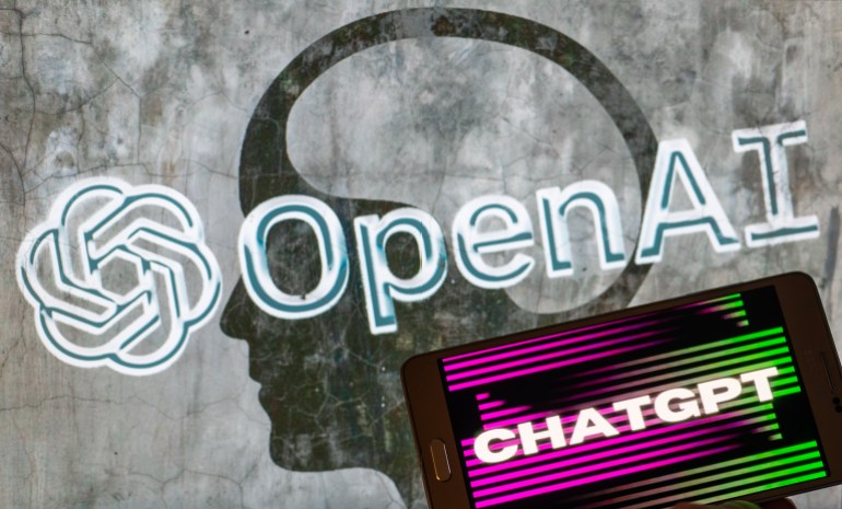gettyimages-1245565693-1 OpenAI logo seen on screen with ChatGPT website displayed on mobile seen in this illustration in Brussels, Belgium, on December 12, 2022. (Photo by Jonathan Raa/NurPhoto via Getty Images) GettyImages-1245565693