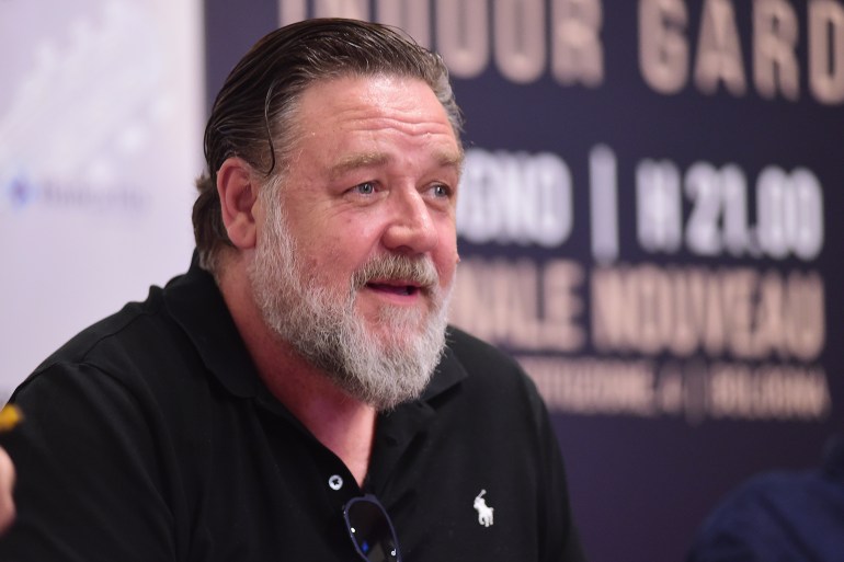 gettyimages-1502789695-1731433023 BOLOGNA, ITALY - JUNE 26: Australian actor and musician Russell Crowe attends Russel Crowe's "Indoor Garden Party" Concert Press Conference at Royal Hotel Carlton on June 26, 2023 in Bologna, Italy. (Photo by Roberto Serra - Iguana Press/Getty Images)