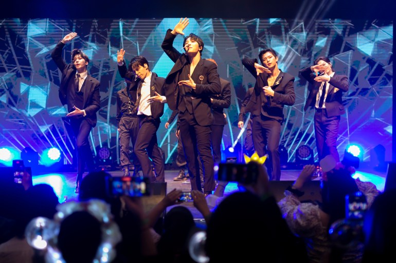 kpop3-1731686384 Beverly Hills, California, USA - March 12, 2022: The Los Angeles stop for South Korea's Kpop boy band ONEUS on their "BLOOD MOON" tour. These artists performed their powerful and intricate choreogrp