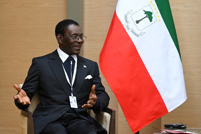 reuters-ne-1-1731429840 President of Equatorial Guinea Teodoro Obiang Nguema Mbasogo attends a meeting with Russian President Vladimir Putin in Moscow, Russia, November 2, 2023. Sputnik/Grigory Sysoev/Pool via REUTERS ATTENTION EDITORS - THIS IMAGE WAS PROVIDED BY A THIRD PARTY.