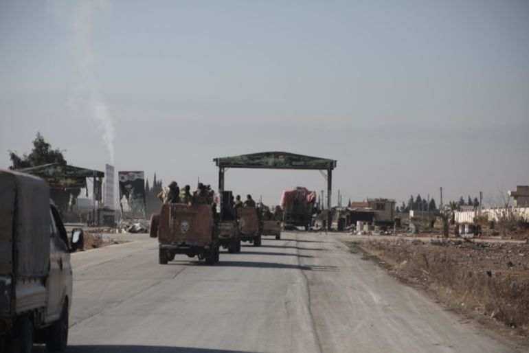 gettyimages-2188095873-1733304287 TAL RIFAAT, SYRIA - DECEMBER 3: Syrian National Army fighters drive their vehicles from Aleppo to the Manbij frontline as part of Operation Dawn of Freedomon December 3, 2024 in Aleppo, Syria. (Photo by Zana Halil/ dia images via Getty Images)