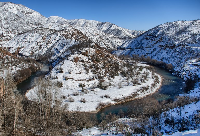Munzur national park in winter.