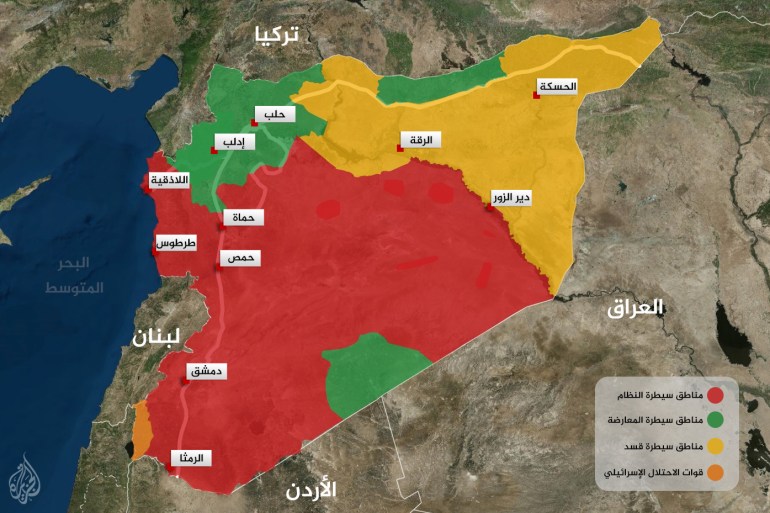 map-syria-1733164441 مطارات وقواعد عسكرية هامة تحت سيطرة فصائل المعارضة
