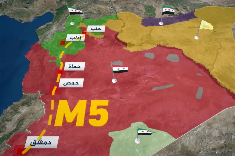 syria1-1733066792-1733089738 خريطة توضح أبرز المدن السورية التي تشهد قتالا (الجزيرة)