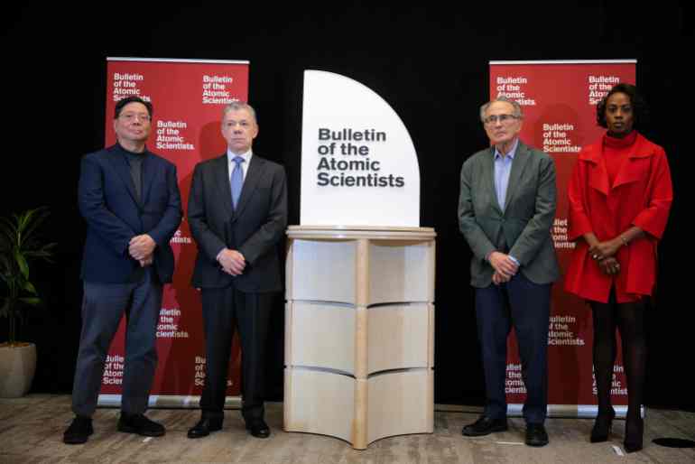 The Bulletin Of The Atomic Scientists Holds Its Annual "Doomsday Clock" Adjustment News Conference