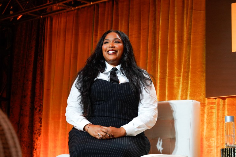 LAGUNA NIGUEL, CALIFORNIA - OCTOBER 14: Lizzo on her music career, the future of her popular shapewear brand, YITTY at the Fortune's Most Powerful Women Summit 2024 at Ritz Carlton on October 14, 2024 in Laguna Niguel, California. Presley Ann/Getty Images for Fortune's Most Powerful Women Summit/AFP (Photo by Presley Ann / GETTY IMAGES NORTH AMERICA / Getty Images via AFP)