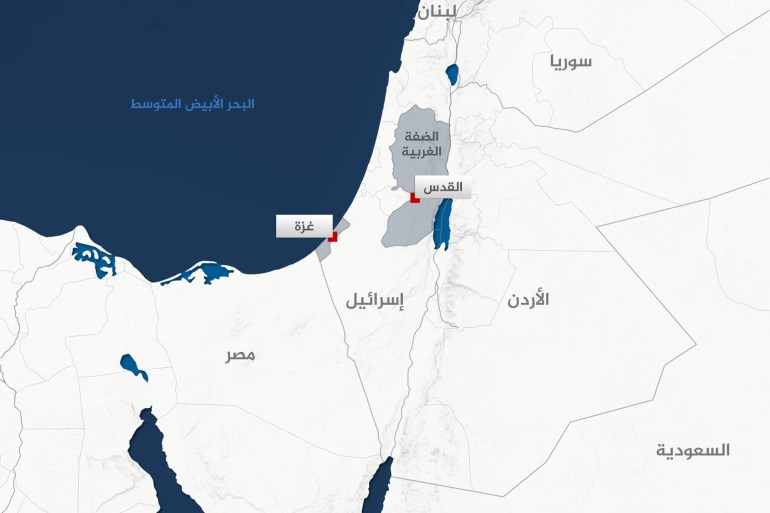 خريطة فلسطين - الضفة الغربية وغزة