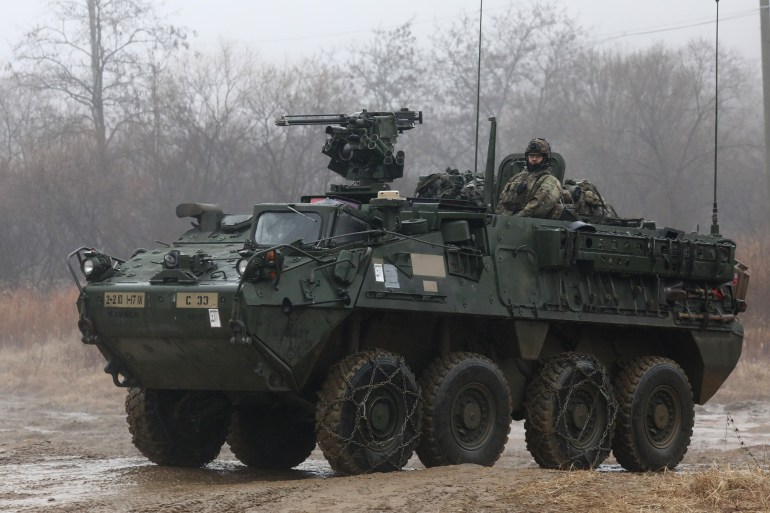1456196453 South Korean Army Conducts Field Exercise With US Army's Stryker Battalion