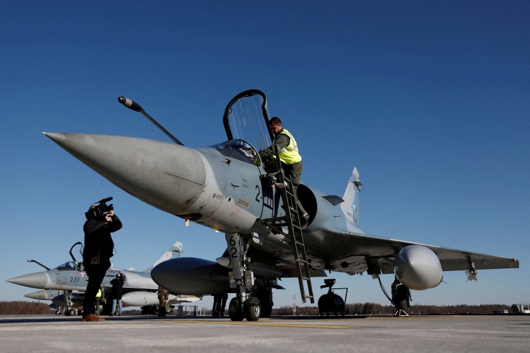 20a-france-1738911525 French Air Force Mirage 2000-5F fighter aircraft that serves as part of NATO's enhanced Air Policing (eAP) to secure the skies over Baltic allies following Russia's invasion of Ukraine, is seen at Amari military airbase in Amari, Estonia, March 17, 2022. REUTERS/Benoit Tessier