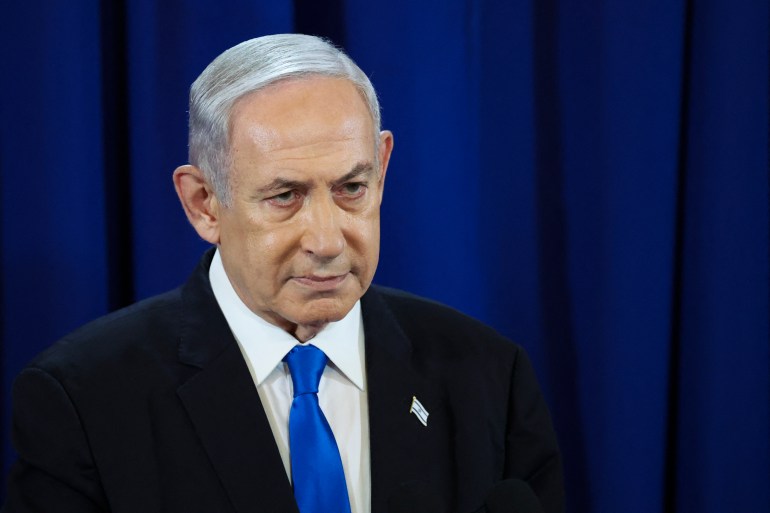 d98ad98a-1740041988-1 Israeli Prime Minister Benjamin Netanyahu speaks during a press conference in Tel Aviv on July 13, 2024 amid the ongoing conflict between Israel and the Palestinian militant Hamas group in Gaza. (Photo by Nir Elias / POOL / AFP)