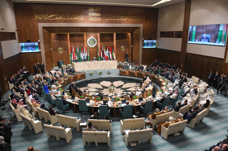 47-2-1739097889-1 Leaders and delegates attend the Arab League's "Summit for Jerusalem" in Cairo, on February 12, 2023. (Photo by Ahmad HASSAN / AFP)