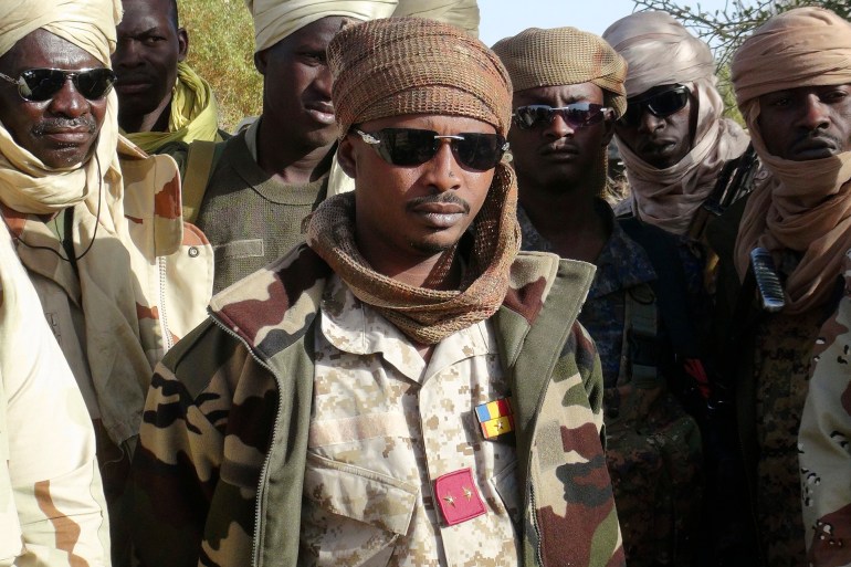 chad1-1731263904 The son of Chad's President Idriss Deby, Mahamat Idriss Deby Itno (also known as Mahamat Kaka) and Chadian army officers gather in the northeastern town of Kidal, Mali, February 7, 2013. REUTERS/Cheick Diouara