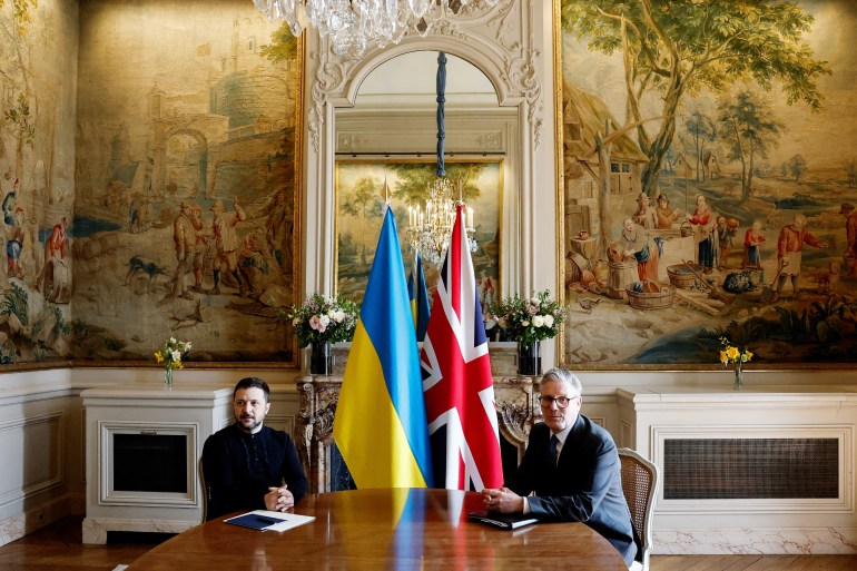 getty-1835560873_ed1726-1743094191 PARIS, FRANCE - MARCH 27: Prime Minister Keir Starmer meets with Ukraine's President Volodymyr Zelensky at the UK Ambassador's Residence after a meeting with European leaders on strengthening support for Ukraine, in Paris on March 27, 2025 in Paris, France. British Prime Minister Keir Starmer is meeting with Ukrainian President Volodymyr Zelensky following a summit in Paris, where EU and NATO members from 31 countries convened to outline additional aid and security measures in support of Ukraine. (Photo by Stephanie Lecocq - WPA Pool/Getty Images)
