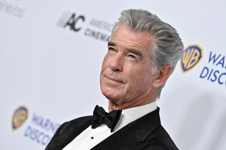 BEVERLY HILLS, CALIFORNIA - FEBRUARY 15: Pierce Brosnan attends the 37th Annual American Cinematheque Awards Honoring Helen Mirren, Kevin Goetz And Screen Engine at The Beverly Hilton on February 15, 2024 in Beverly Hills, California. (Photo by Axelle/Bauer-Griffin/FilmMagic)