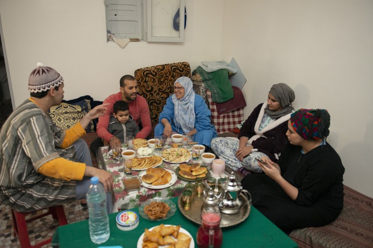 ramadan-morocco3-1742735196 RABAT, MOROCCO - APRIL 25: A Muslim family waits to break their fast during the first day of Ramadan in Rabat, Morocco on April 25, 2020. (Photo by Jalal Morchidi/Anadolu Agency via Getty Images)