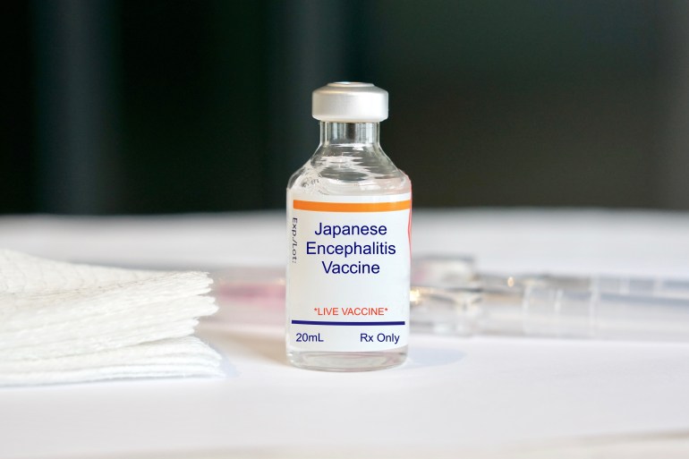 التهاب الدماغ الياباني Japanese Encephalitis Vaccine in a glass vial